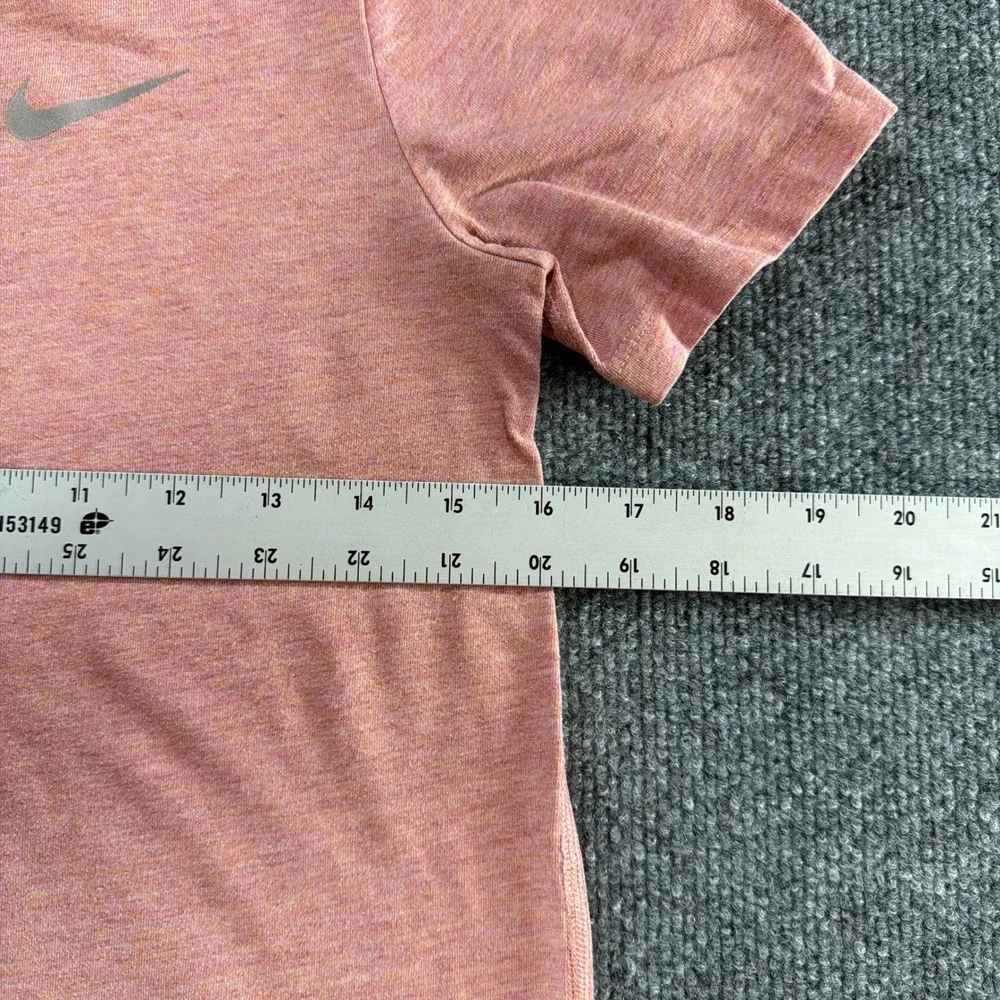 Nike Running Dri-FIT Shirt Womens XS Pink Heathered Running Training Workout Top
